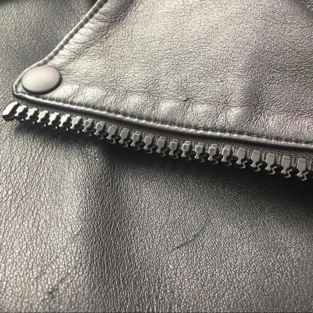 Acne Studios Black Mape Scuba Leather Jacket 36 - Picture 8 of 8